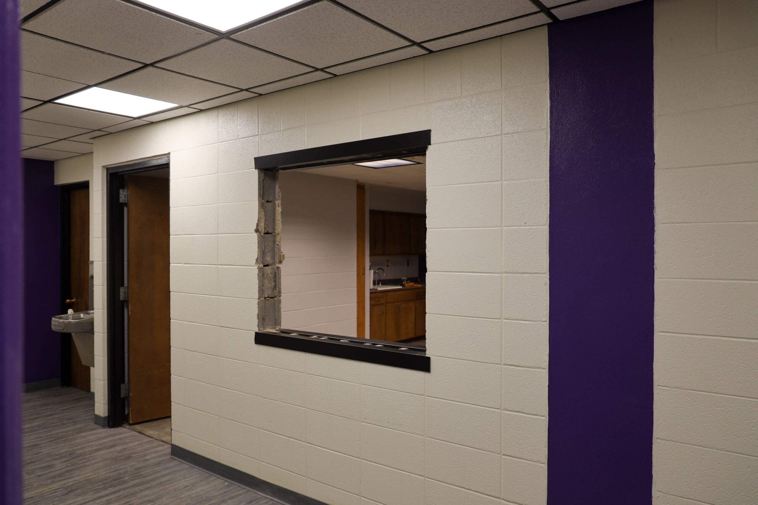 Outside window of Criminal Justice classroom