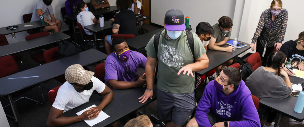 KWU students in class with masks