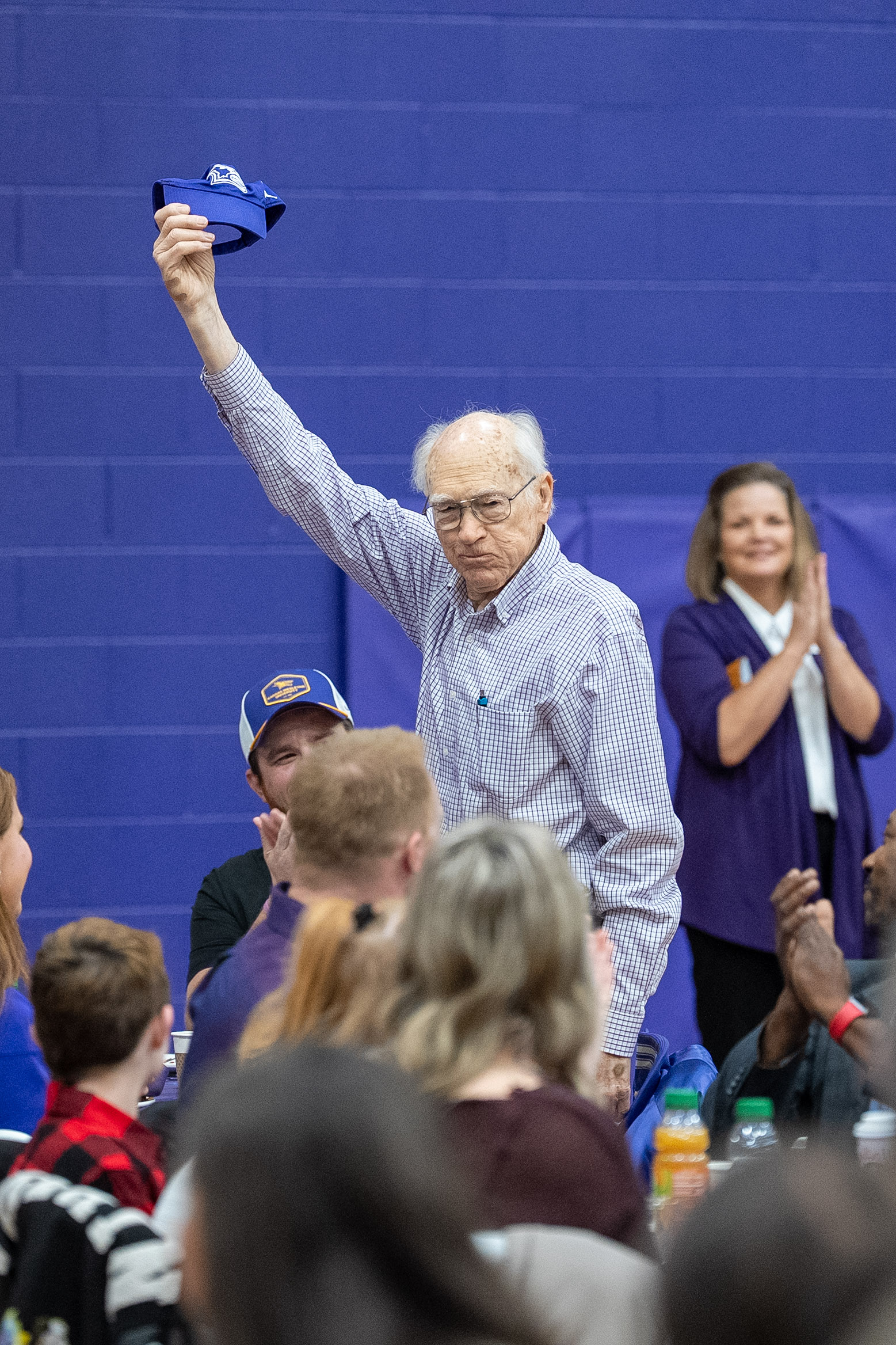 Man standing and waving
