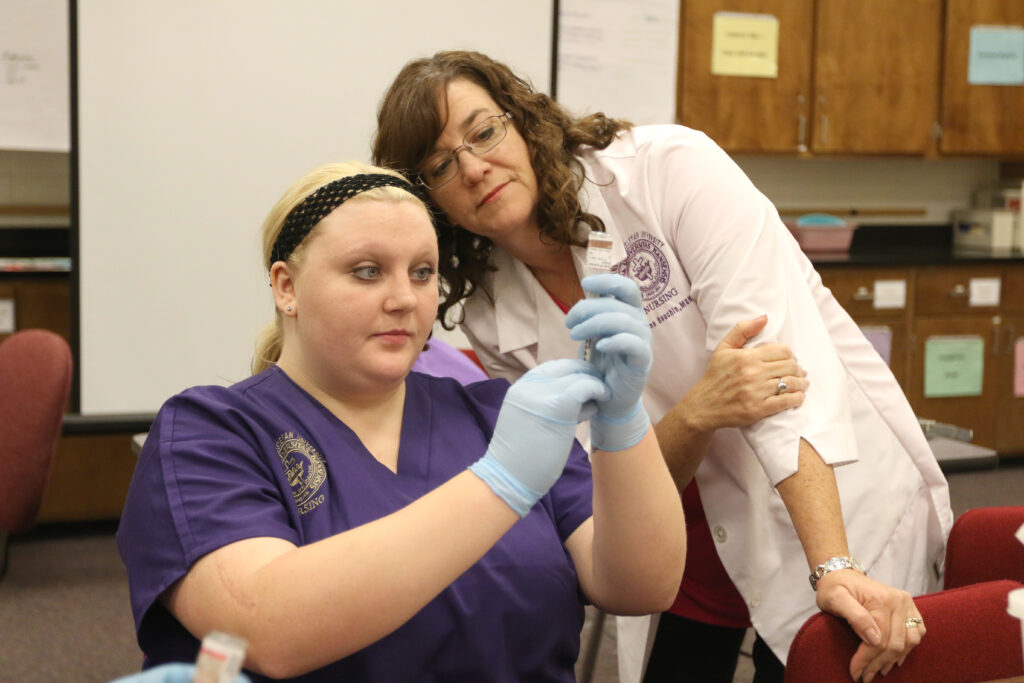 Nursing instructor teaching