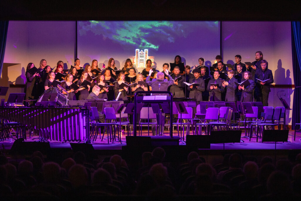 Choir singers on stage