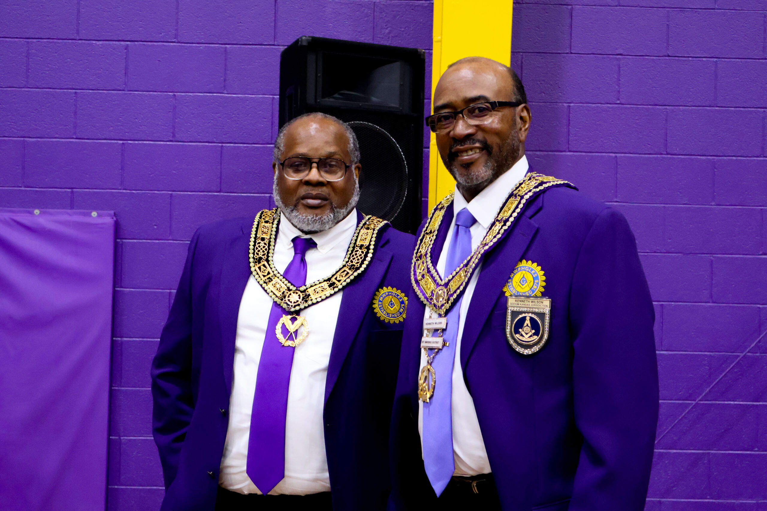 Two men in Mason attire