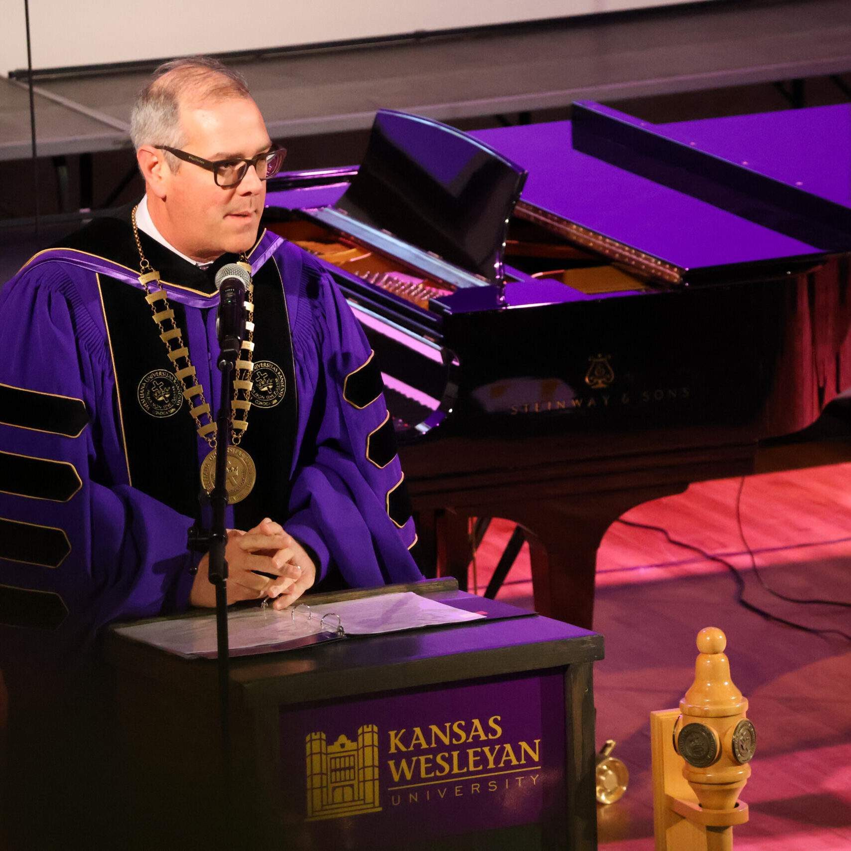 Man speaking at podium