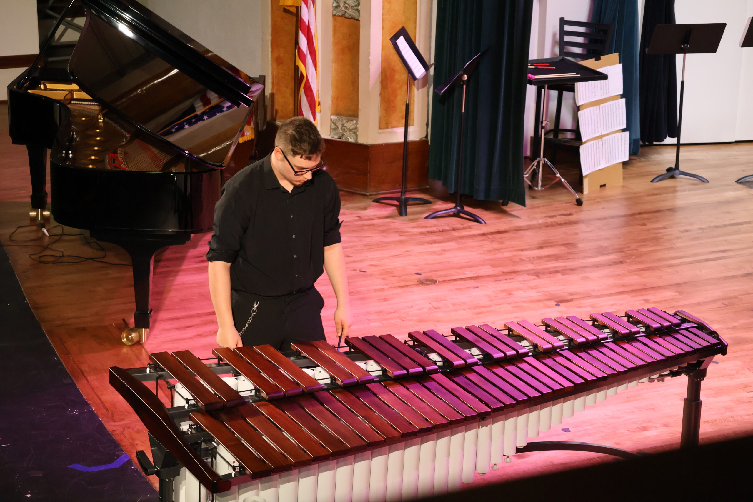 Man playing percussion item