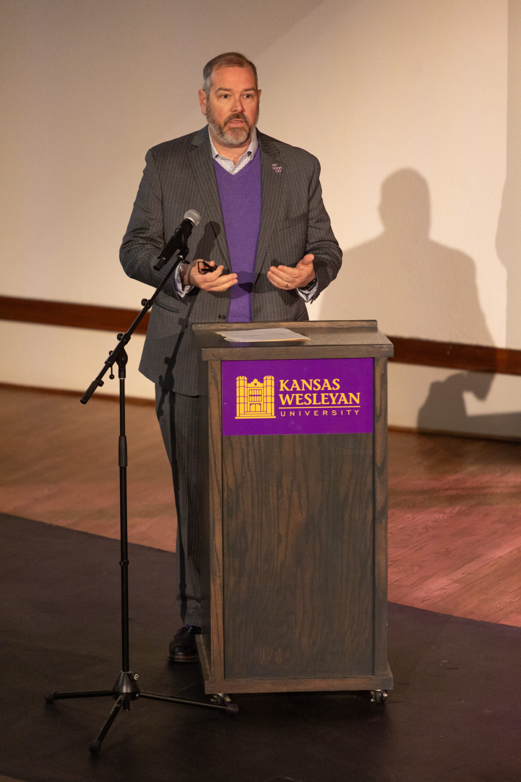Man speaking at podium